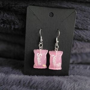 Resin Handmadr Sweet Pink Candy Earrings